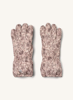 Wheat - Skiski Floral Pattern Ski Gloves | Pink