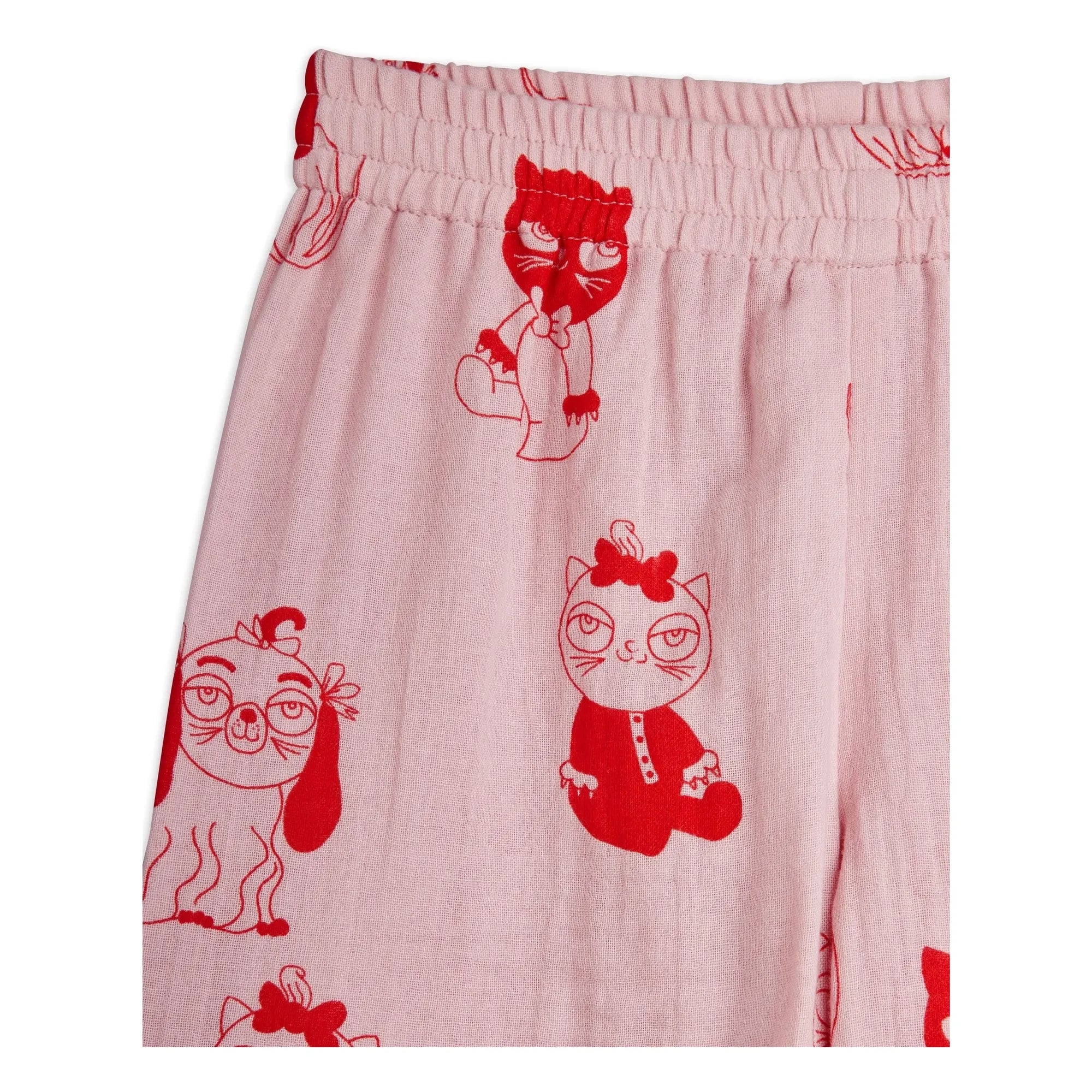 Mini Rodini - Organik Pamuk Hayvan Desenli Pantolon | Pembe