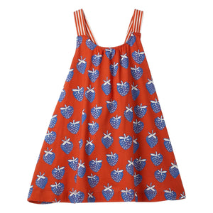 Fabula - Strawberry Patterned Flared Dress | Red