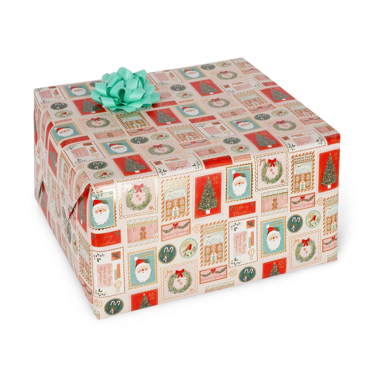 Legami - Christmas Wrapping Paper Christmas Stamps - 200 x 70 cm Roll