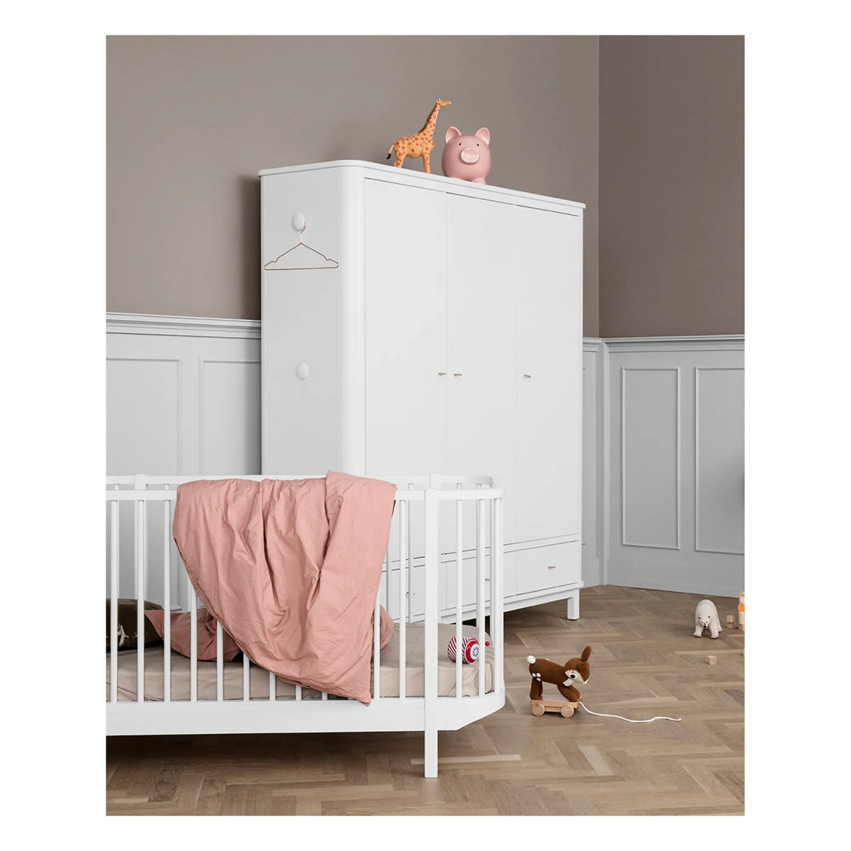 Oliver Furniture - 3-Door Birch Wardrobe 204 x 168 cm | White