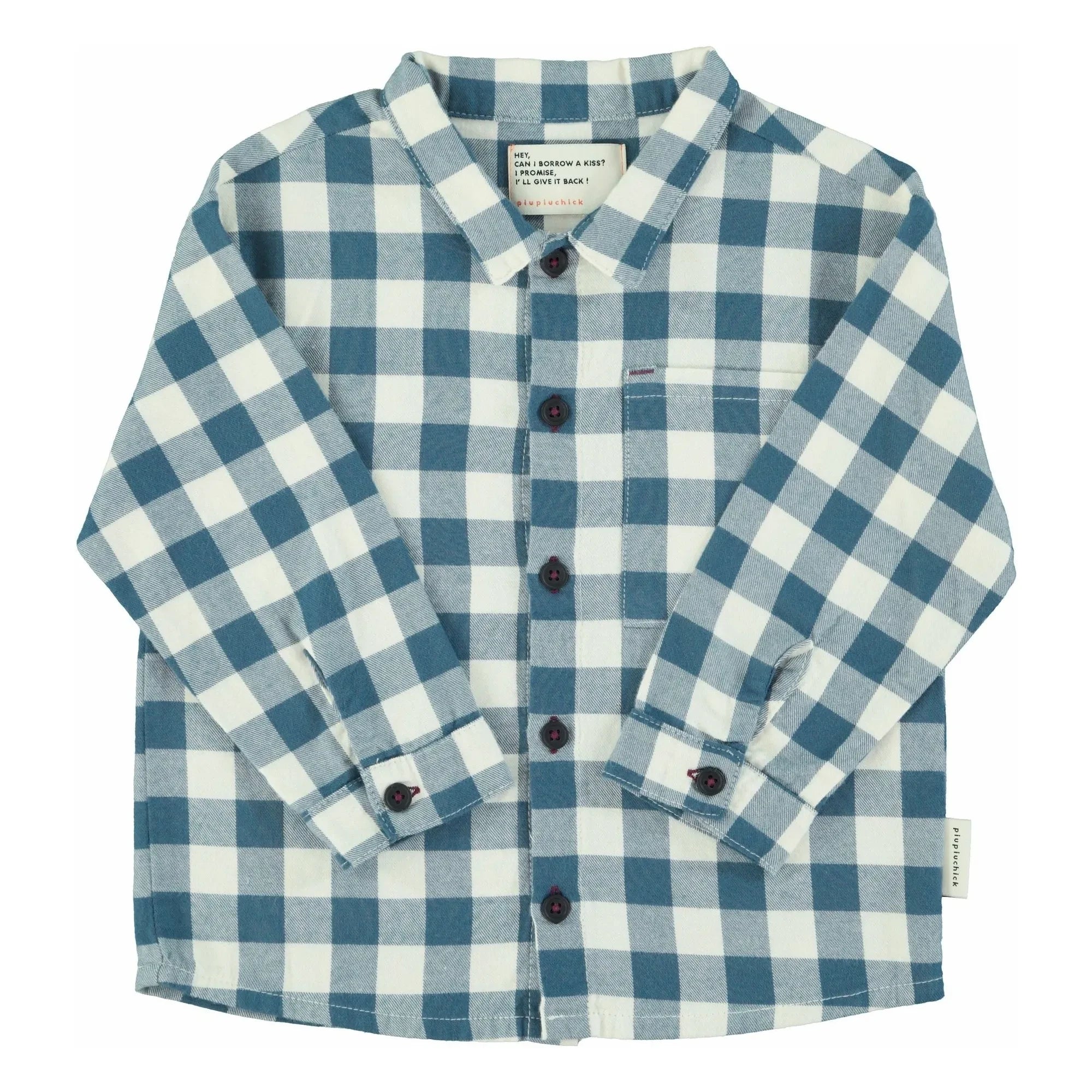 Piupiuchick - Organic Cotton Checkered Shirt | Blue