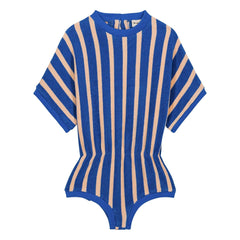 We Are Kids - Romy Striped Organic Cotton Towel Romper | Blue