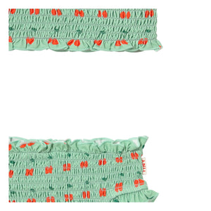 Tinycottons - Cherry Gathered Swimsuit | Green Water