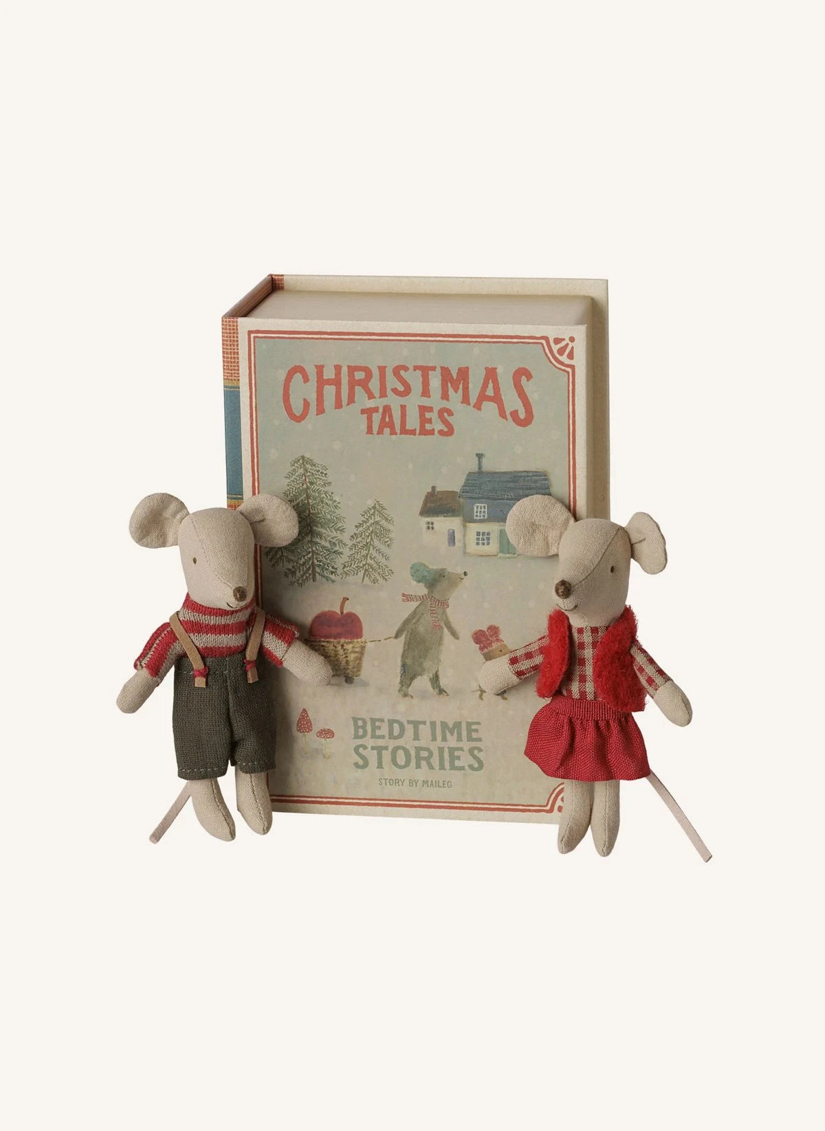 Maileg - A pair of Christmas mice in a book-shaped box