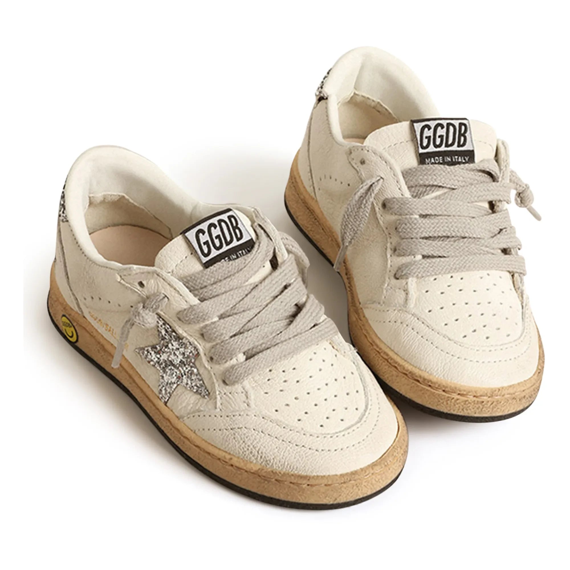 Golden Goose - Ballstar Glitter Laced Sneakers | Silver