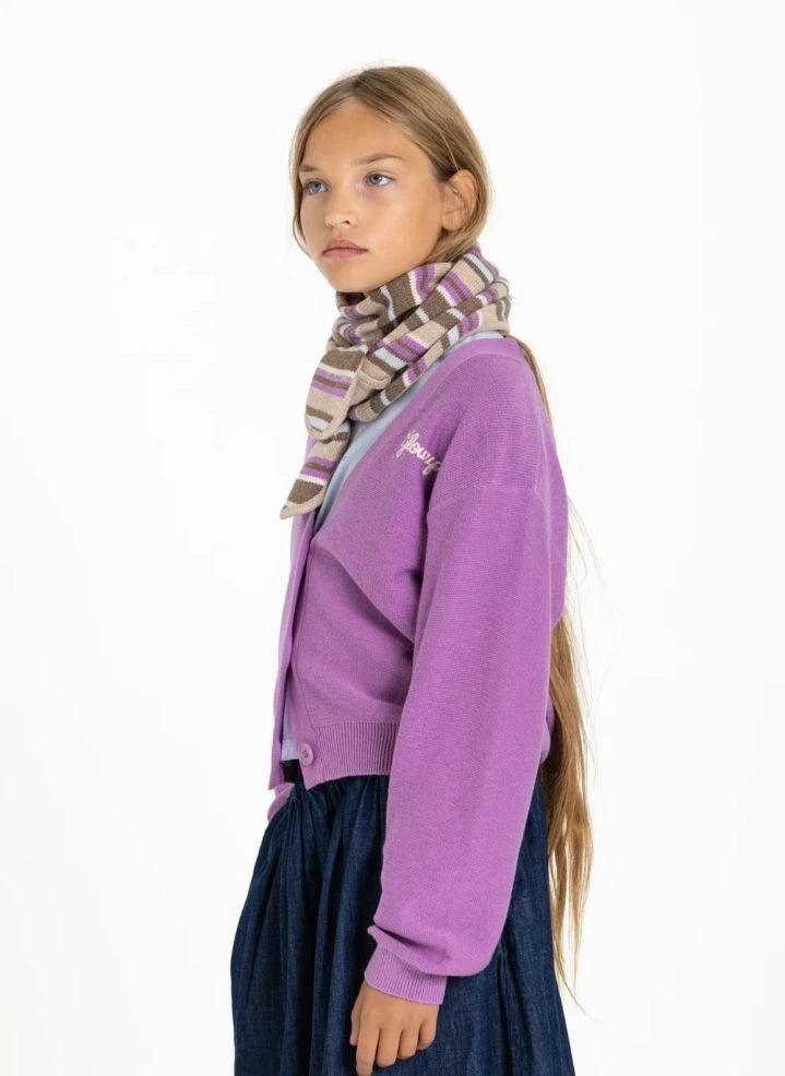 Smallable Kid - Ninon Striped Wool Scarf | Pink