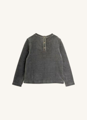 Mini Rodini - Clover Kadife Tişört | Gri