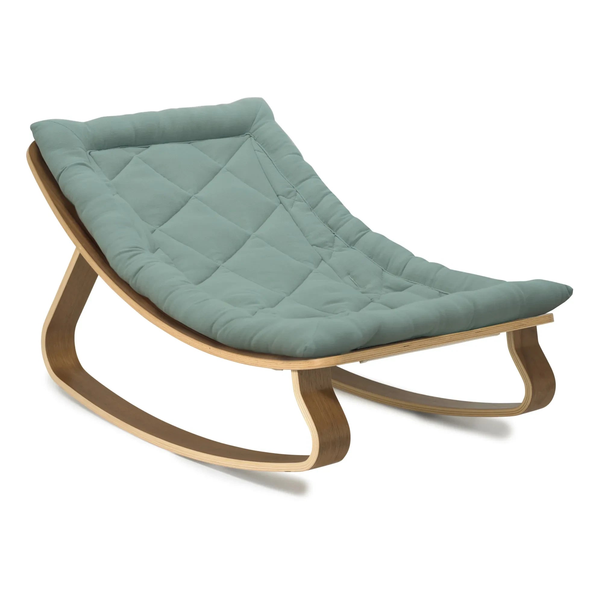 Charlie Crane - Levo Walnut Baby Rocking Chair | Storm Blue
