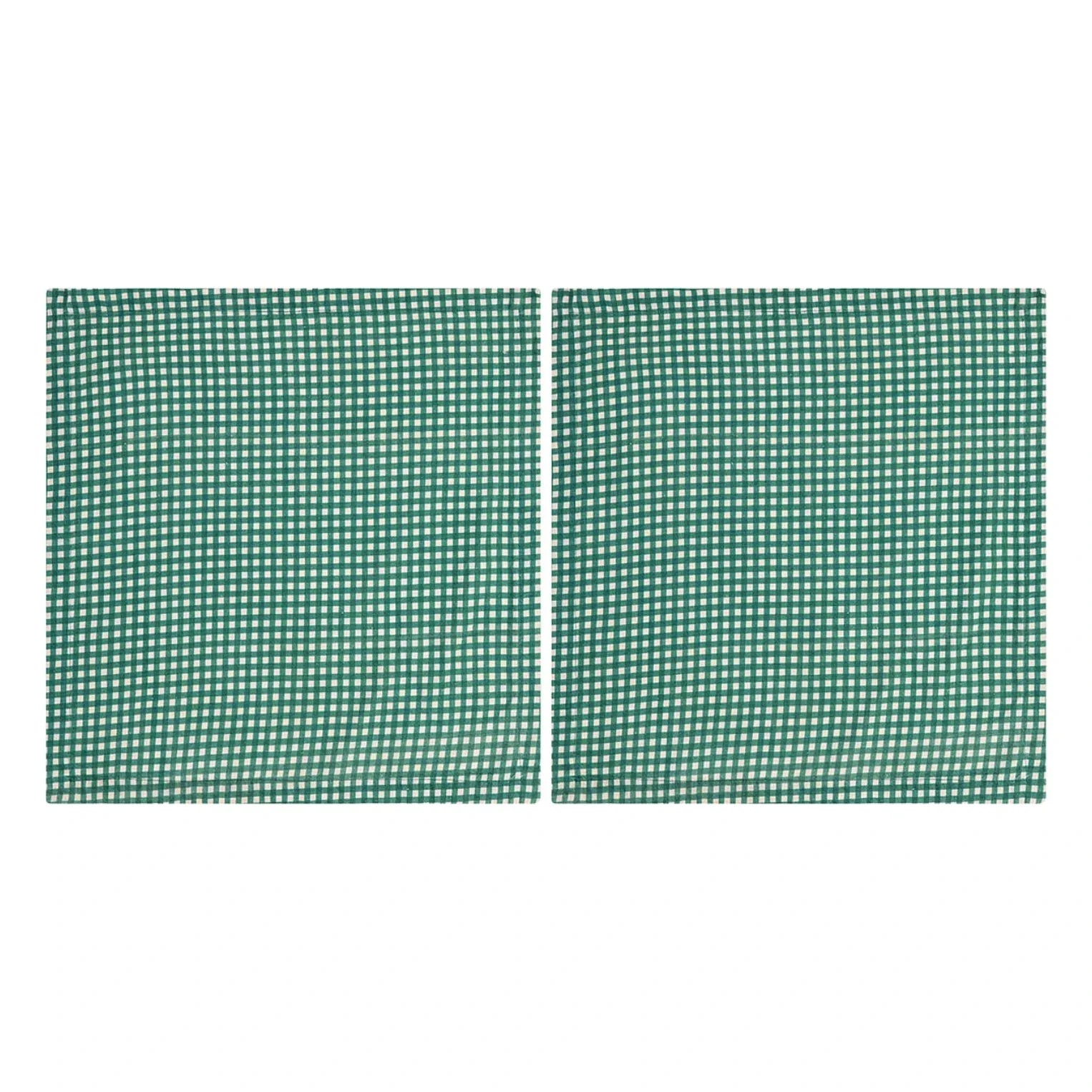 Anna + Nina - Vichy organik pamuk havlular - 2'li Set | Yeşil