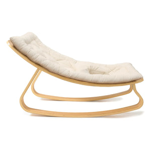 Charlie Crane - Levo Baby Rocker - Beech Wood and Ecru Organic Cotton Cushion | Ecru