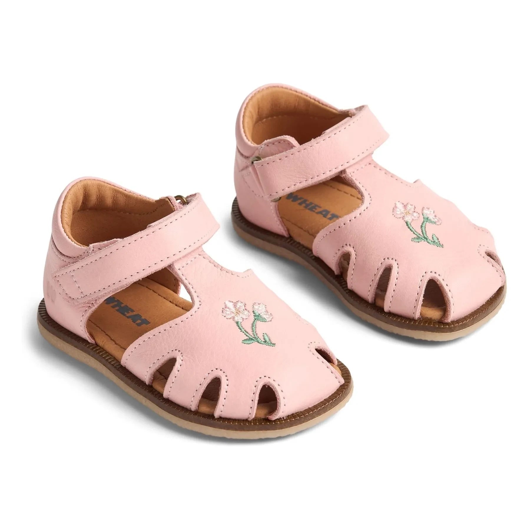Wheat - Lowe Fleurs Leather Sandals | Light Pink