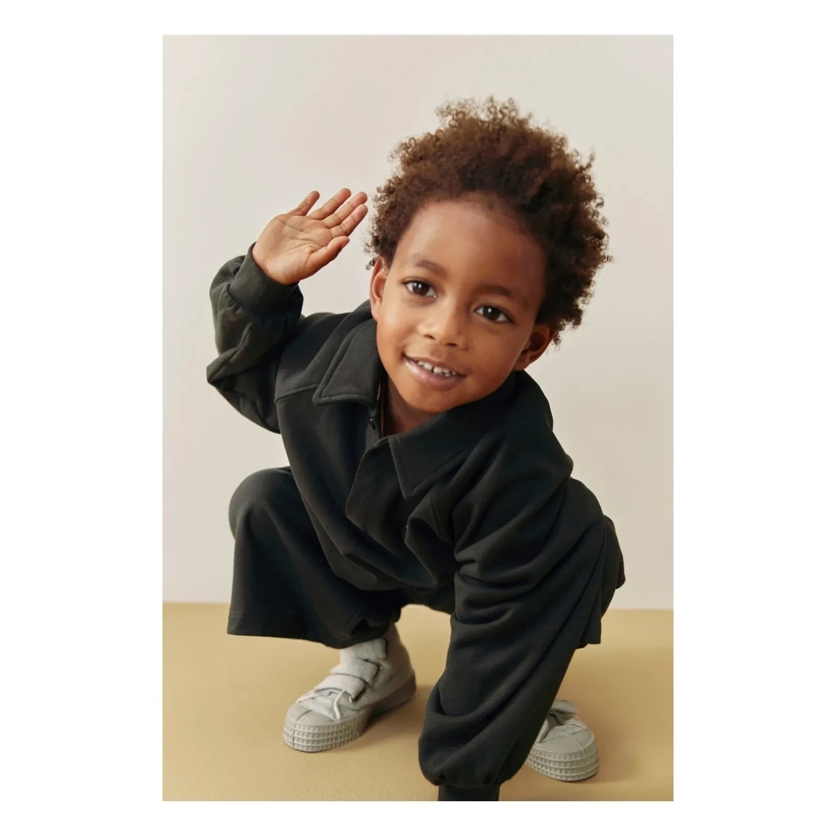 Gray Label - Siyah Organik Pamuk Polo Yaka Sweatshirt