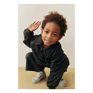 Gray Label - Siyah Organik Pamuk Polo Yaka Sweatshirt