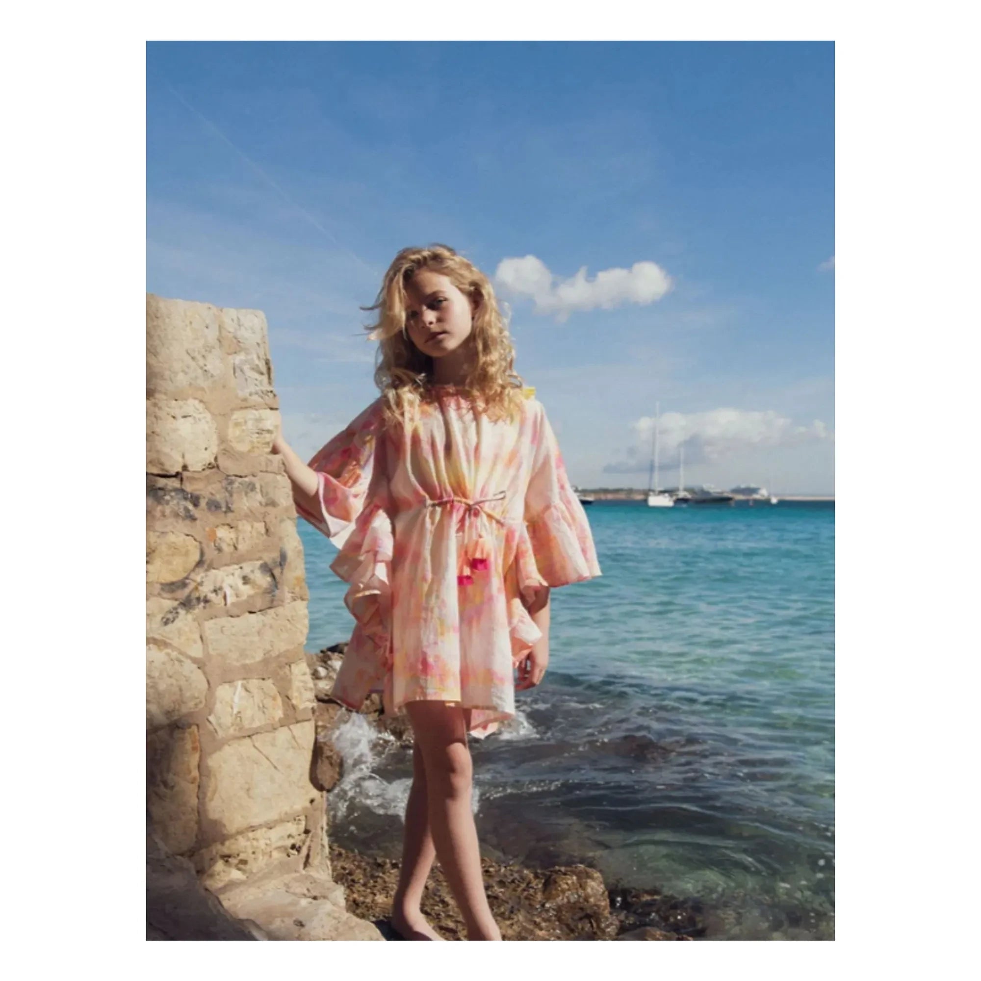 Lison Paris - Caftan Daiquiri Tie-Dye and Batik Metallic | Pink