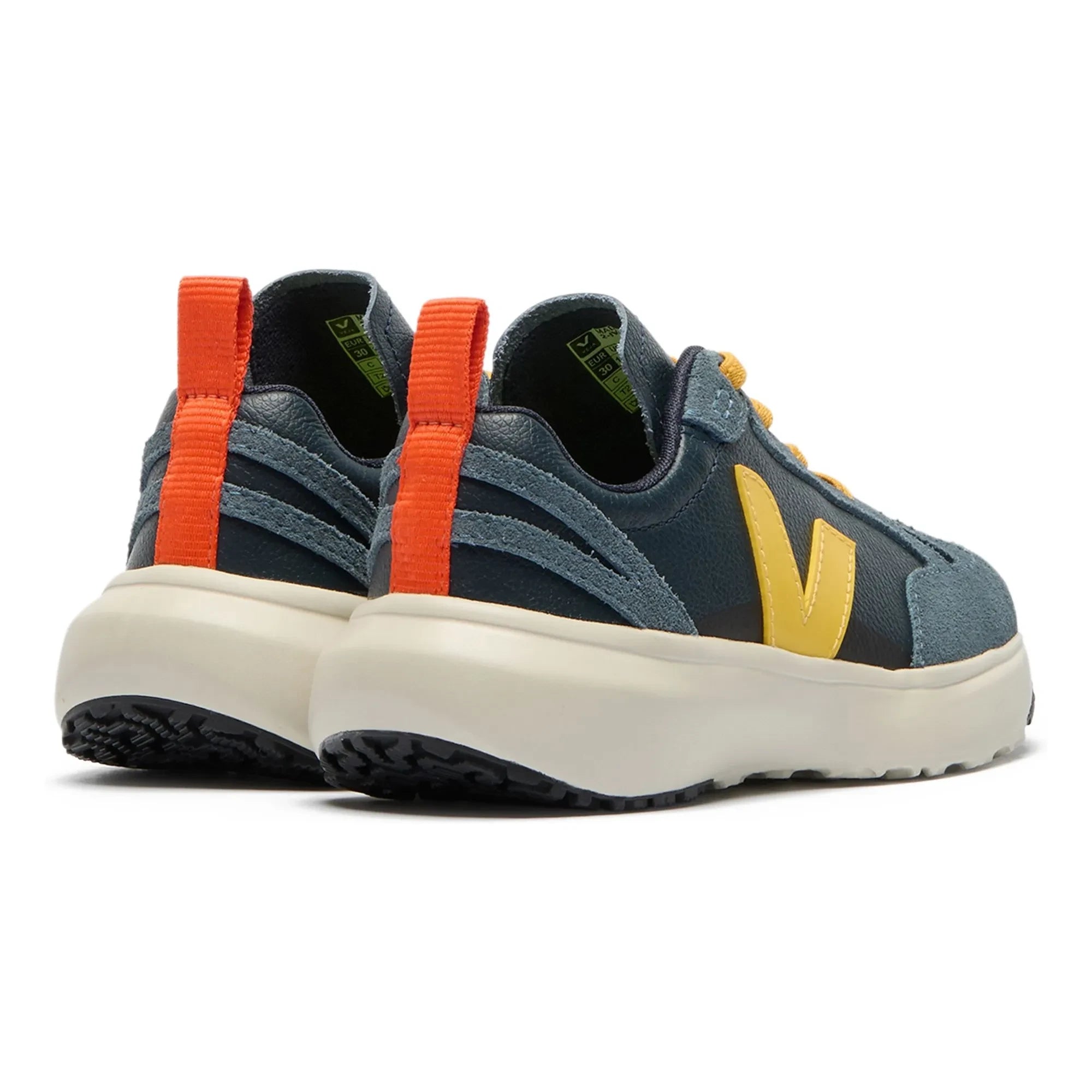 Veja - Elasticated Lace-Up Sneakers Little Canary Light Leather | Blue