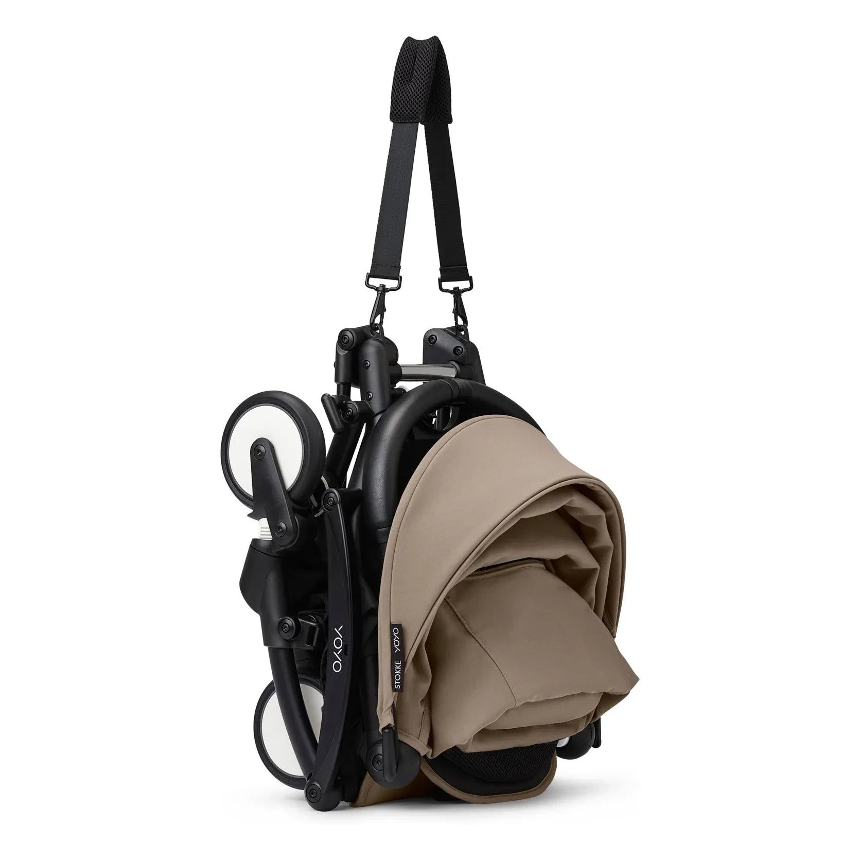 Stokke® - YOYO³ 0+ yenidoğan bebek arabası Siyah çerçeve | Taupe kahverengi
