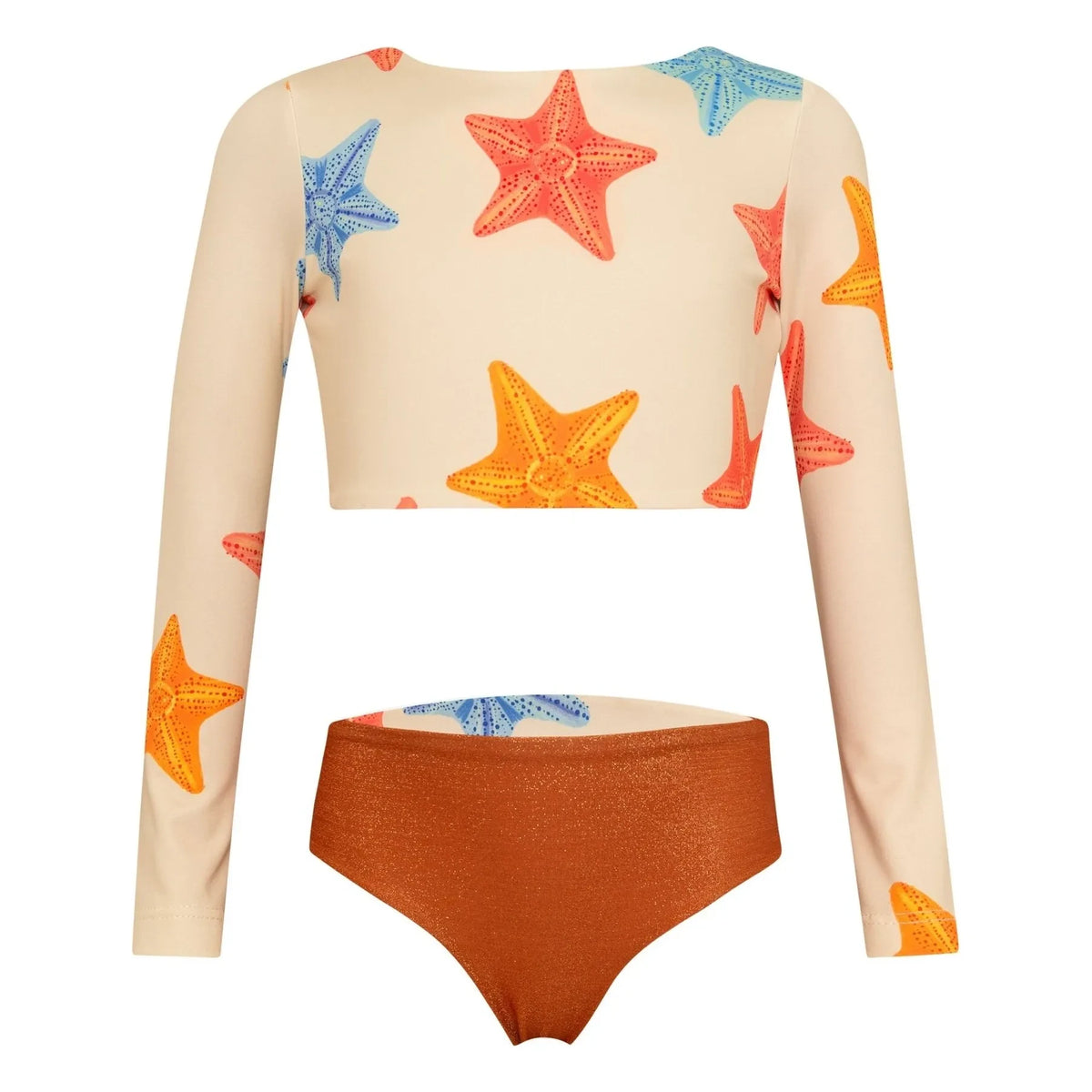 Pepita & Me - Sun Etoiles Long Sleeve Swimsuit | Ecru