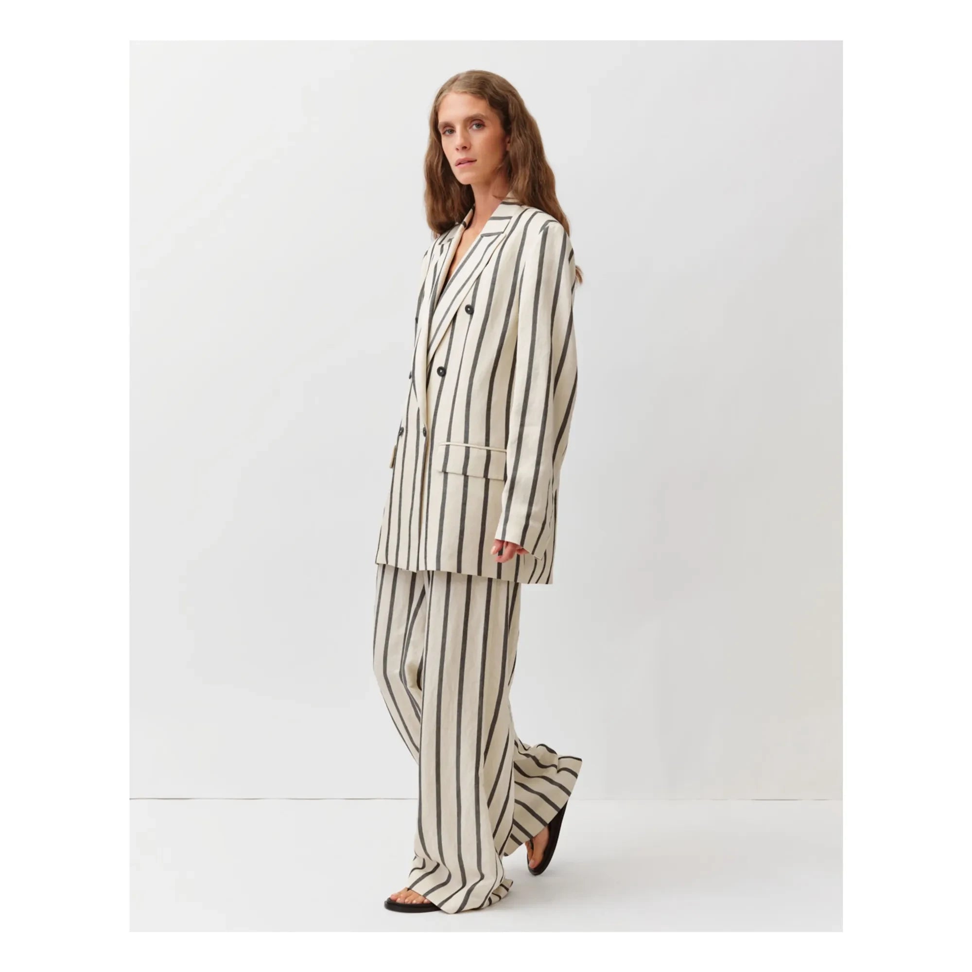 Diega - Verino Striped Jacket | Ivory