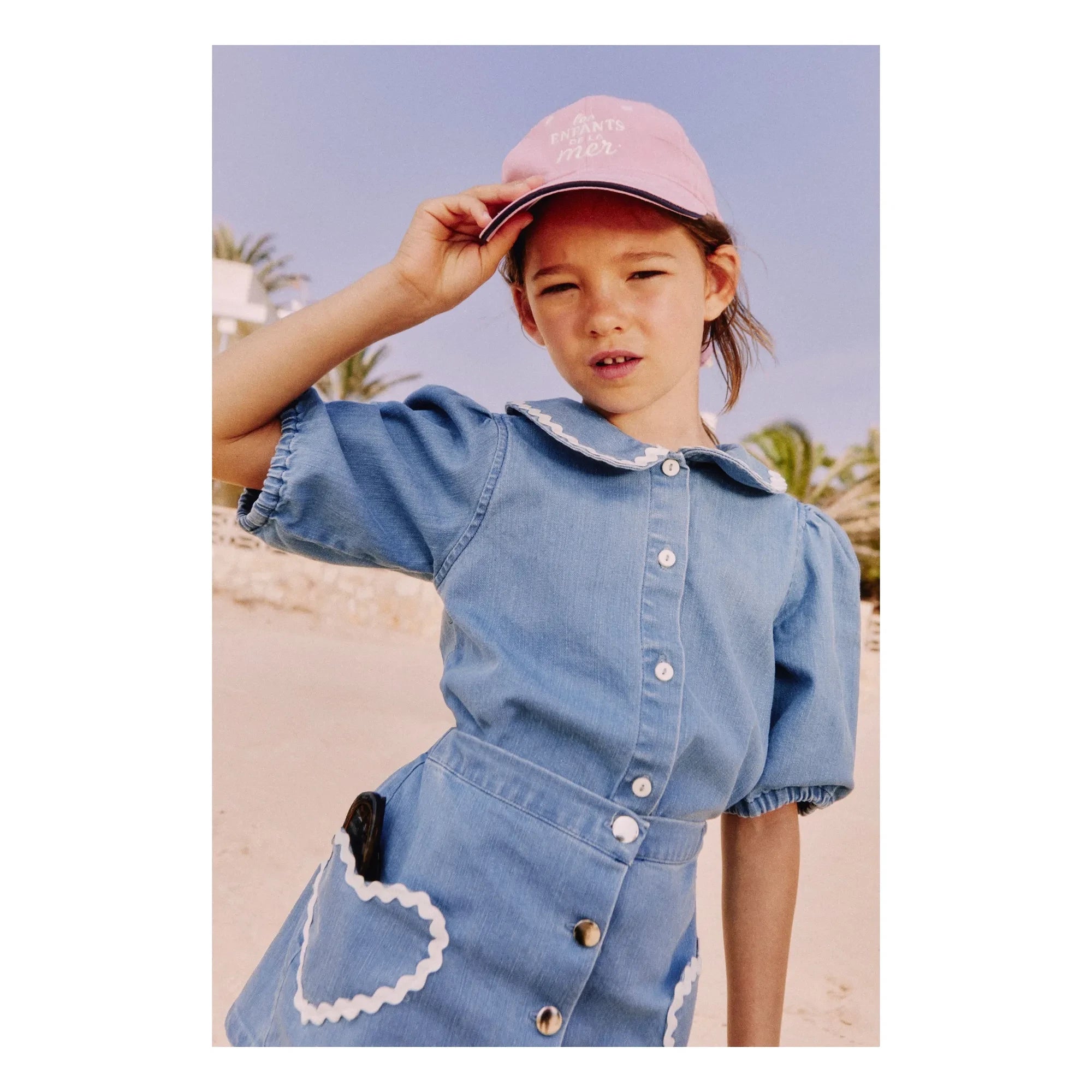 Mipounet - Jean Louise Pockets with Hearts | Light Blue