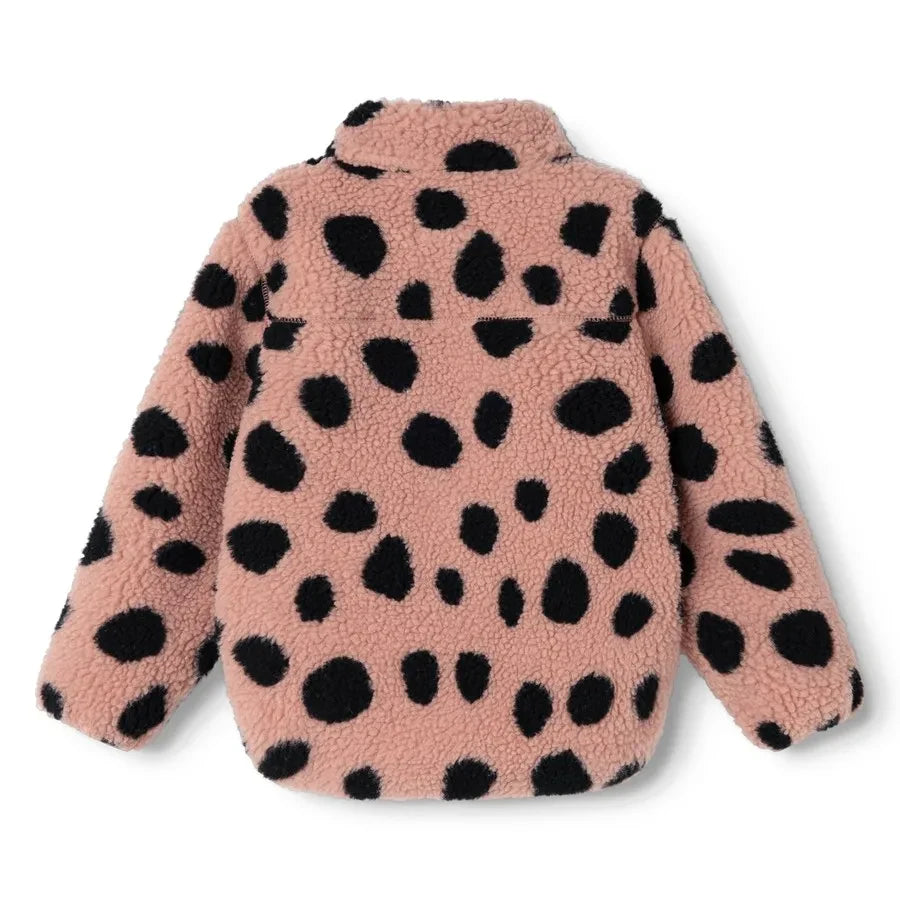 Liewood - Noam Leopard Print Sherpa-Style Jacket Made From Recycled Fibers | Pink