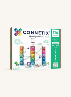 Connetix - Rainbow | 114 Piece Shiny Marble Race Pack