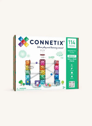 Connetix - Rainbow | 114 Piece Shiny Marble Race Pack