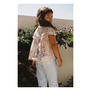 Lilinoa - Elise Floral Cotton Blouse | Peach