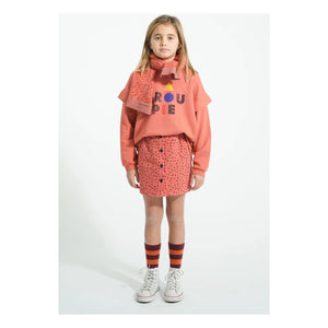 Piupiuchick - Floral Patterned Buttoned Skirt | Coral