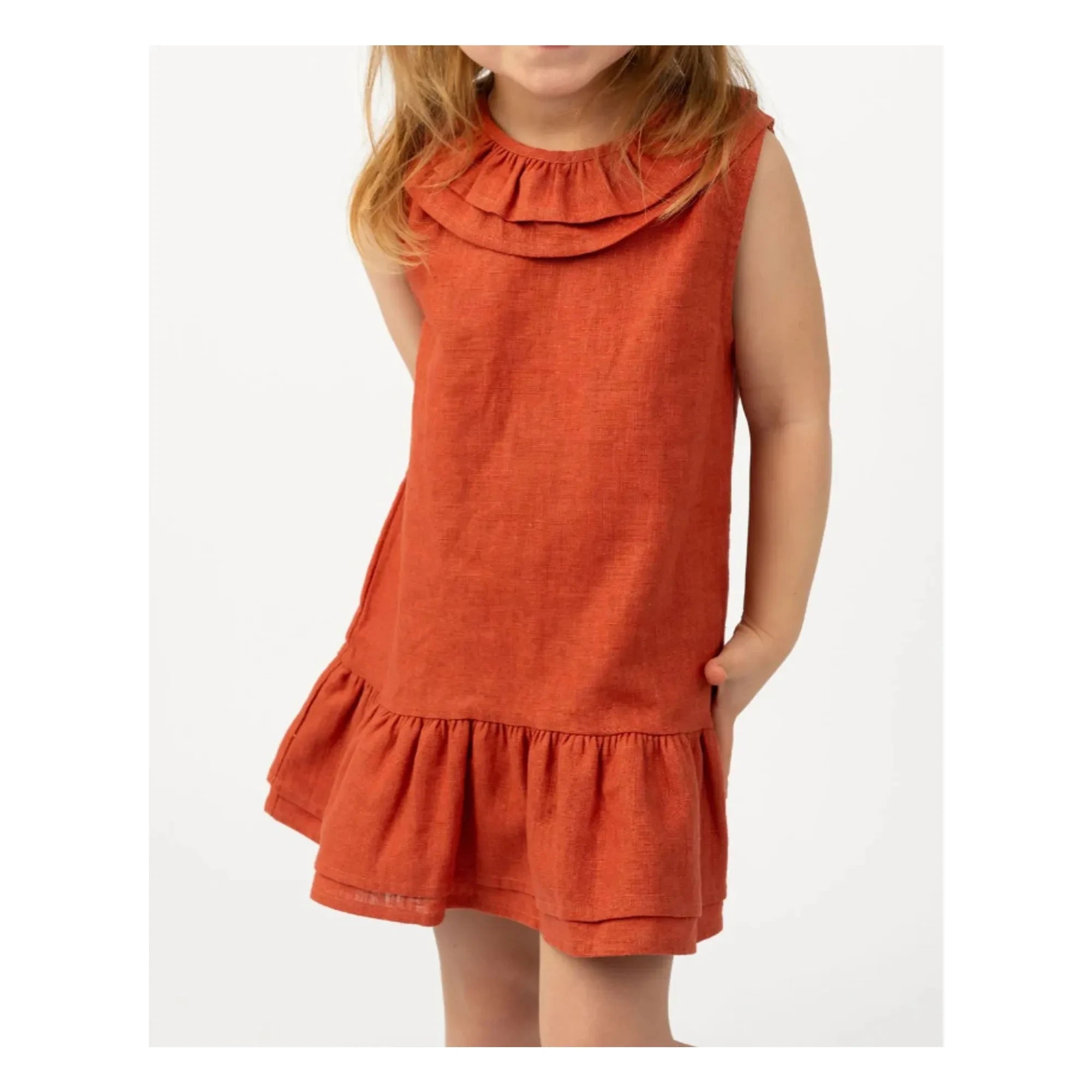 Donsje - Michelle Linen Dress | Pale Red