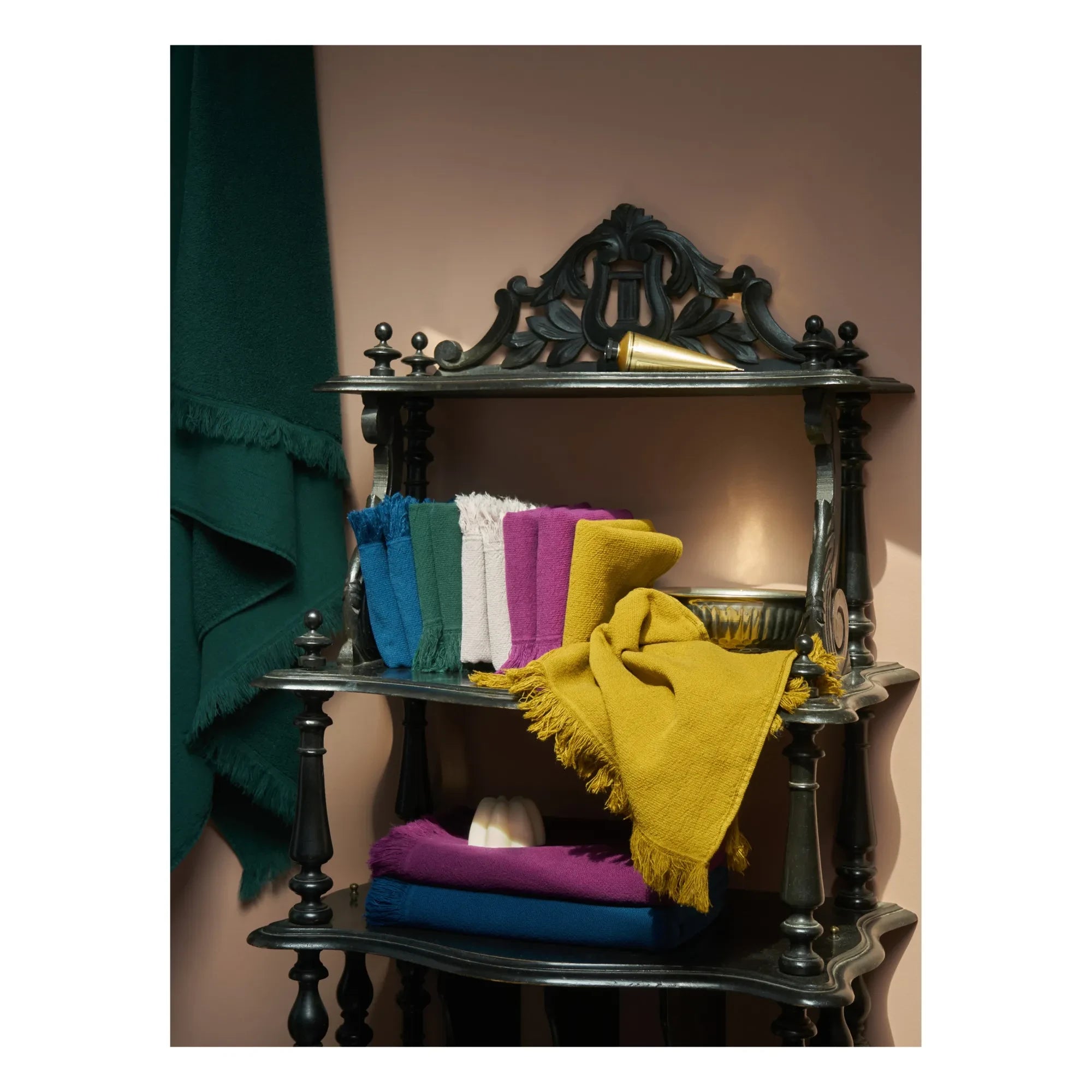 La cerise sur le gâteau - Guest Towels - Set of 2 | Peacock Blue