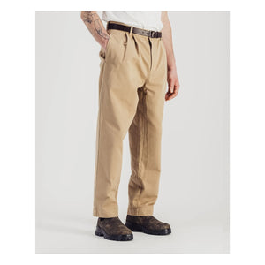 Parages - Double Pleated Twill Trousers | Beige