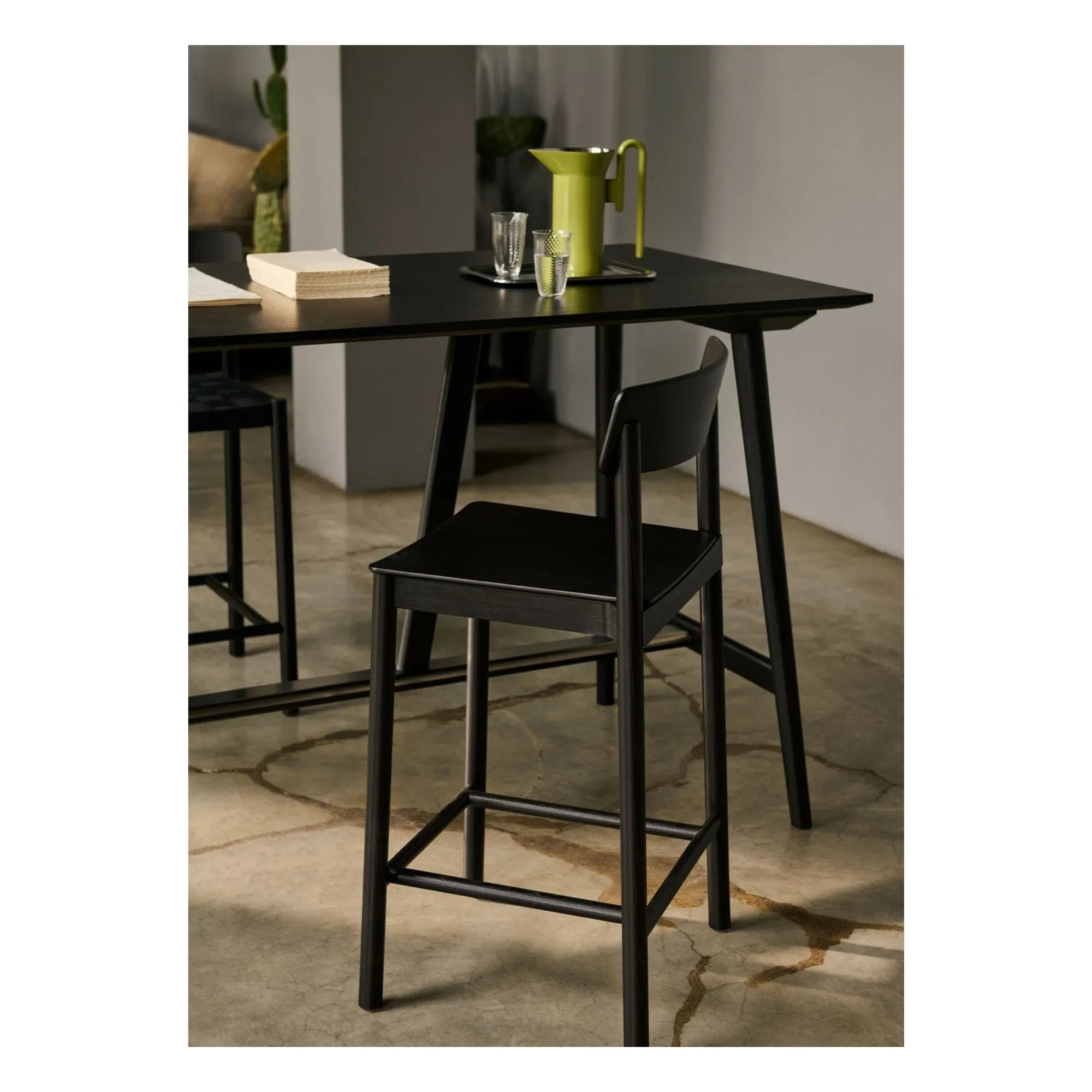 & Tradition - Betty TK12 Black Strap Ash Gray Bar Stool, 65 cm | Black