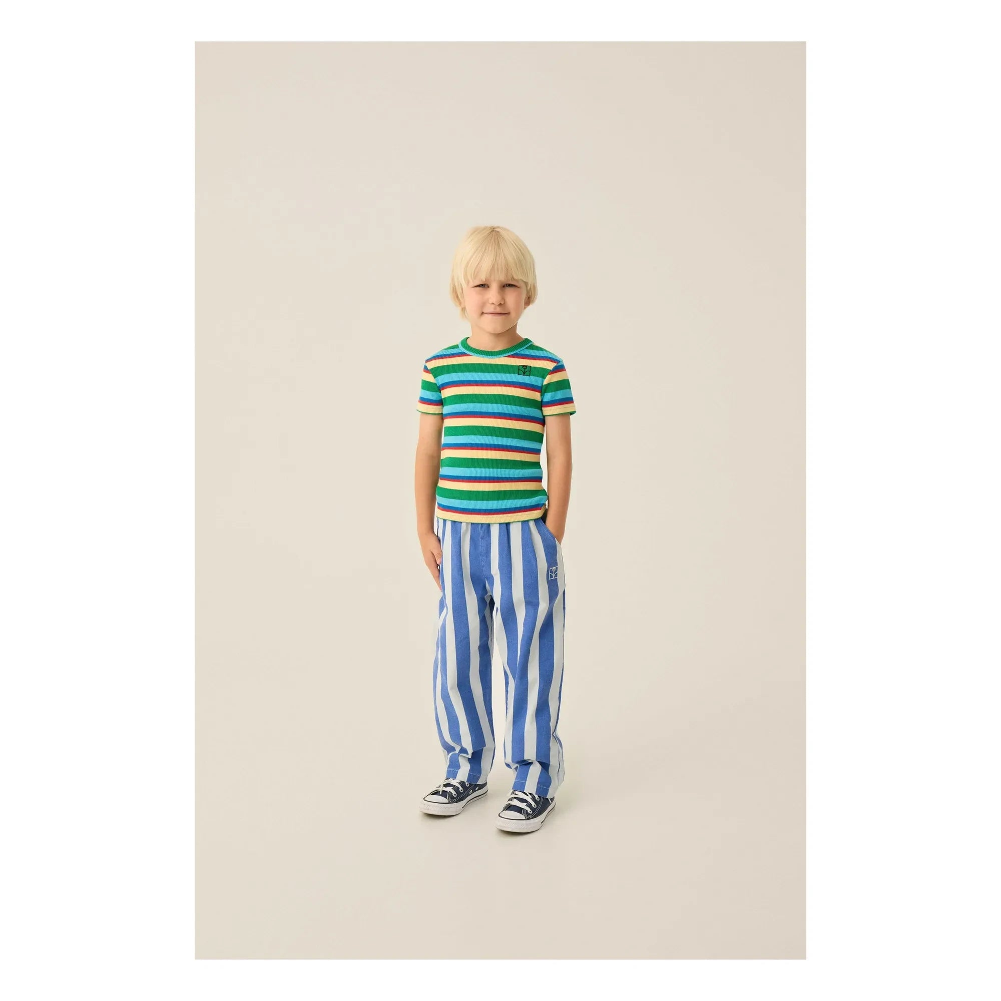 The Campamento - Striped Rib T-Shirt | Blue