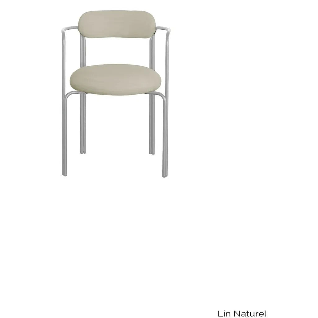 Gabrielle Paris - Hortense chair in linen and chrome-plated steel | Grey