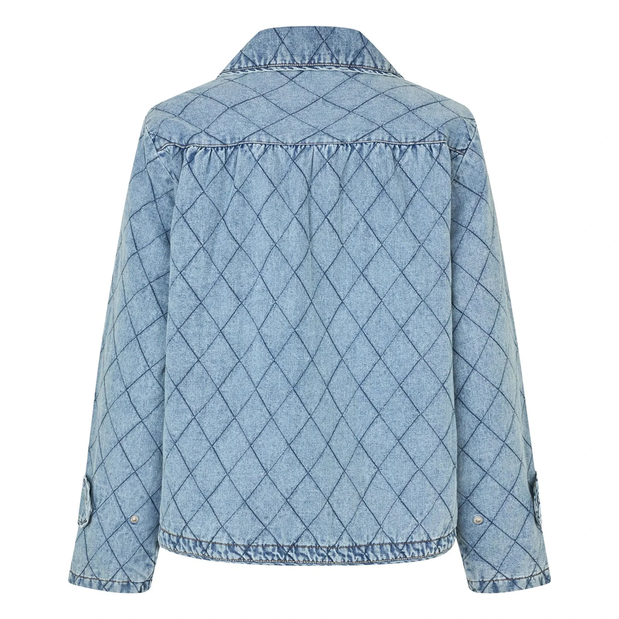 Lollys Laundry - Viola Quilted Cotton Jacket | Denim Blue