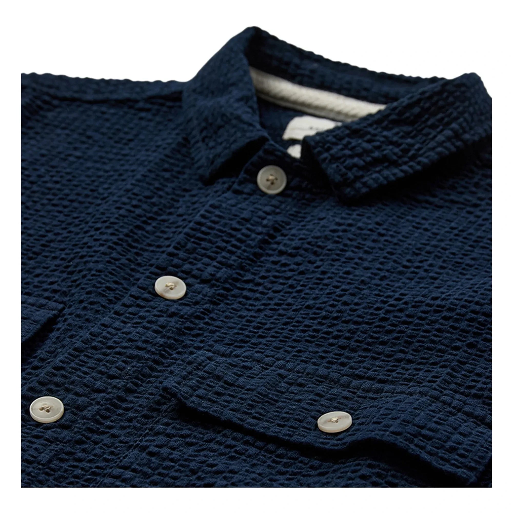 Anerkjendt - Akotto Seersucker Shirt | Dark Blue