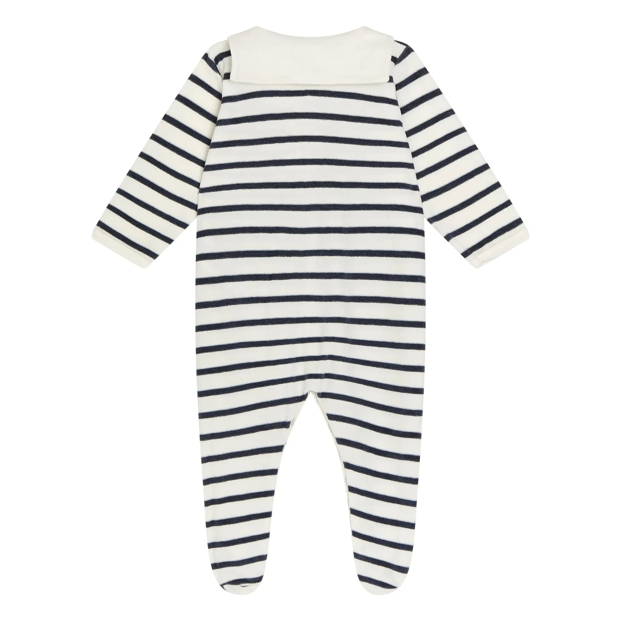 Petit Bateau - Organic Cotton Striped Pajama Set | White