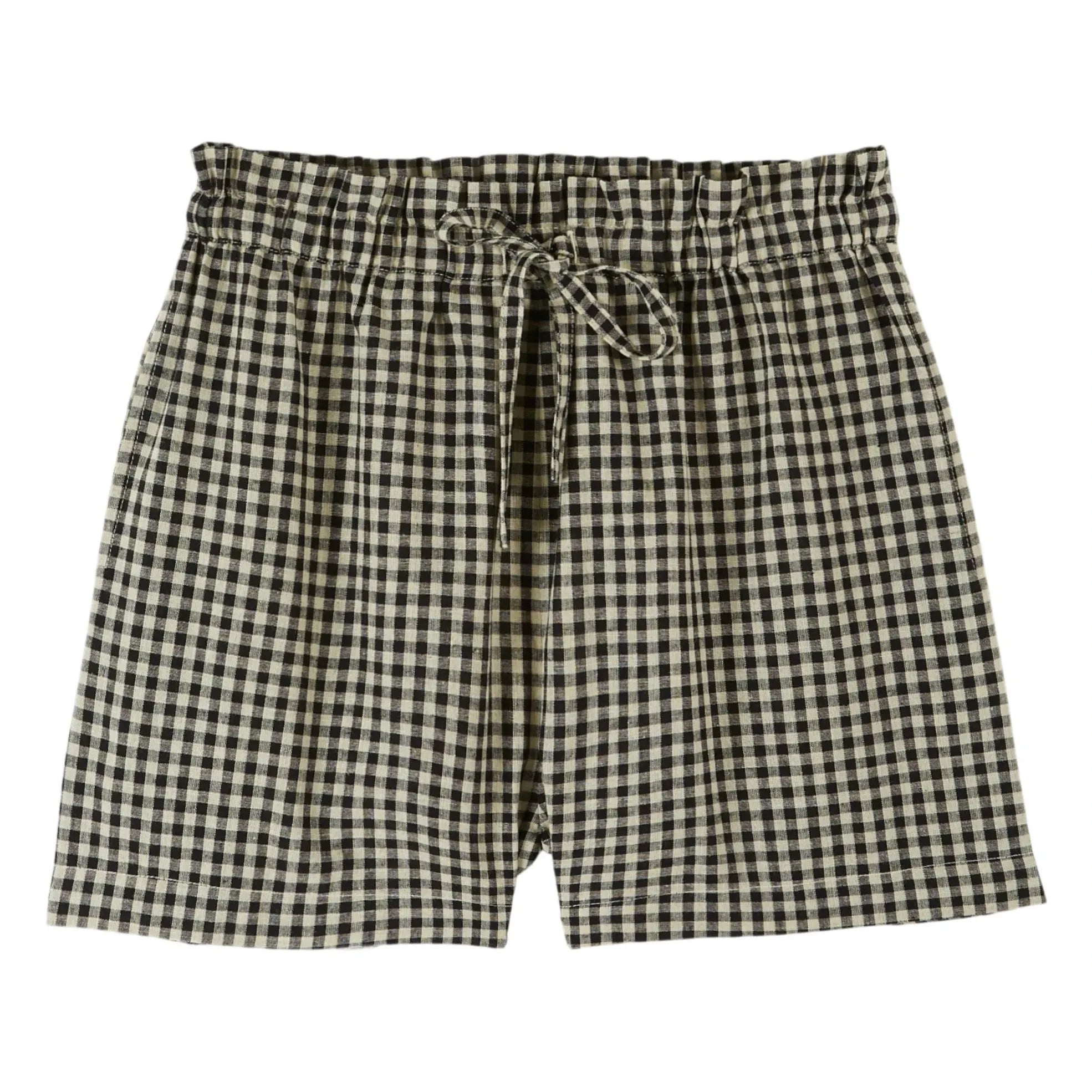 Emile et Ida - Black Cotton Gingham Shorts