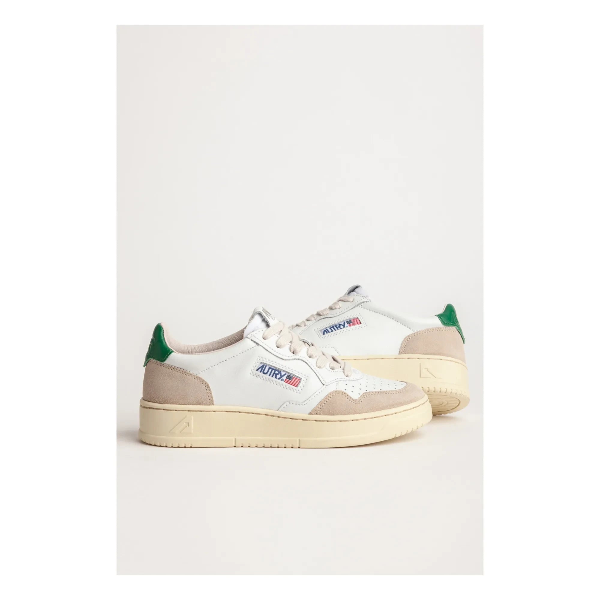 Autry - Medalist Düşük Topuklu Deri/Süet Sneaker | Yeşil
