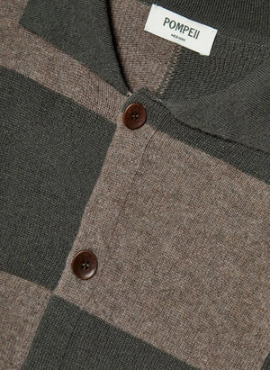 Pompeii - Green Checked Polo Cardigan
