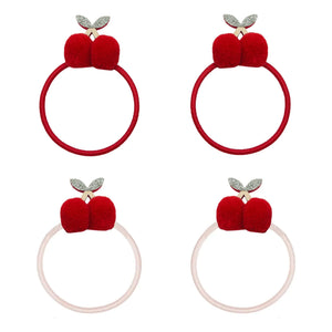 Mimi & Lula - 4-Piece Cherry Pom-Pom Chouchou Set | Red