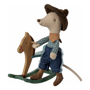 Maileg - Little Brother Mouse Cowboy and Horse