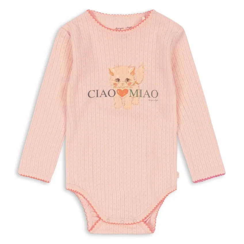 Konges Sløjd - Minnie Ciao Miao Organik Pamuk Pointelle Body | Pembe