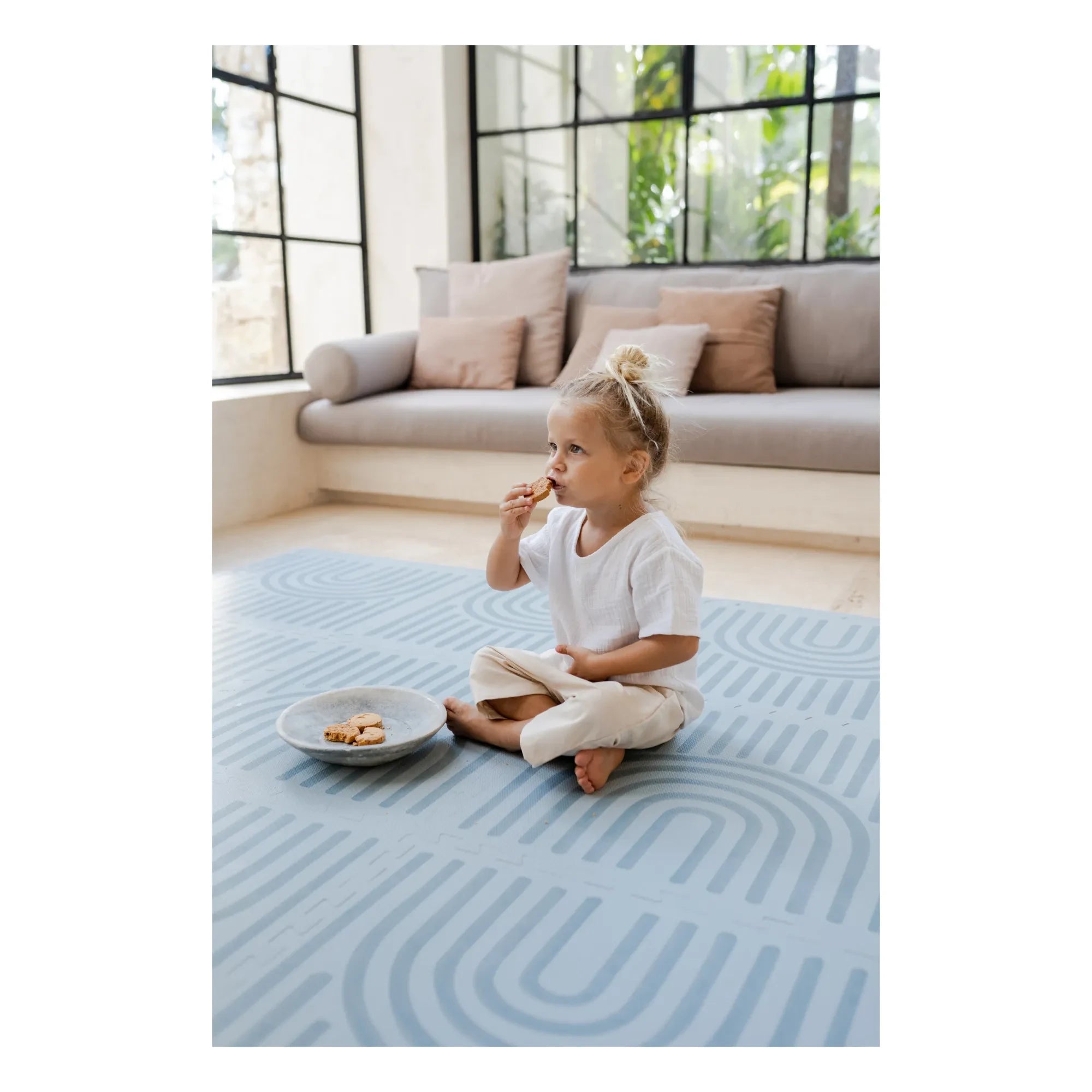 Toddlekind - Linear Modular Play Mat | Gray Blue