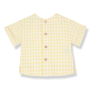 1+ in the family - Santorini Vichy Seersucker Shirt | Pale Yellow