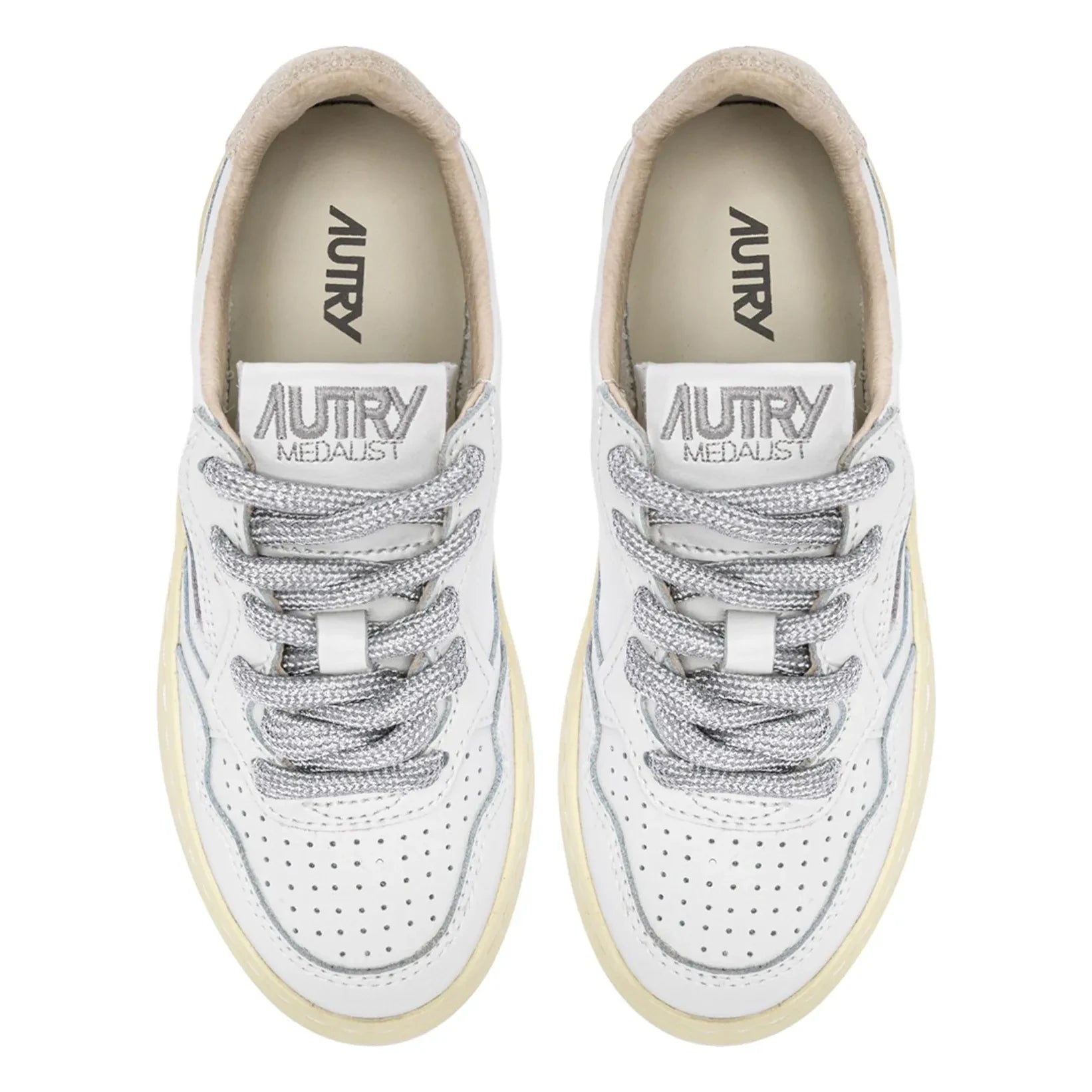 Autry - Baskets Kids Medalist Low Leather & Suede | White