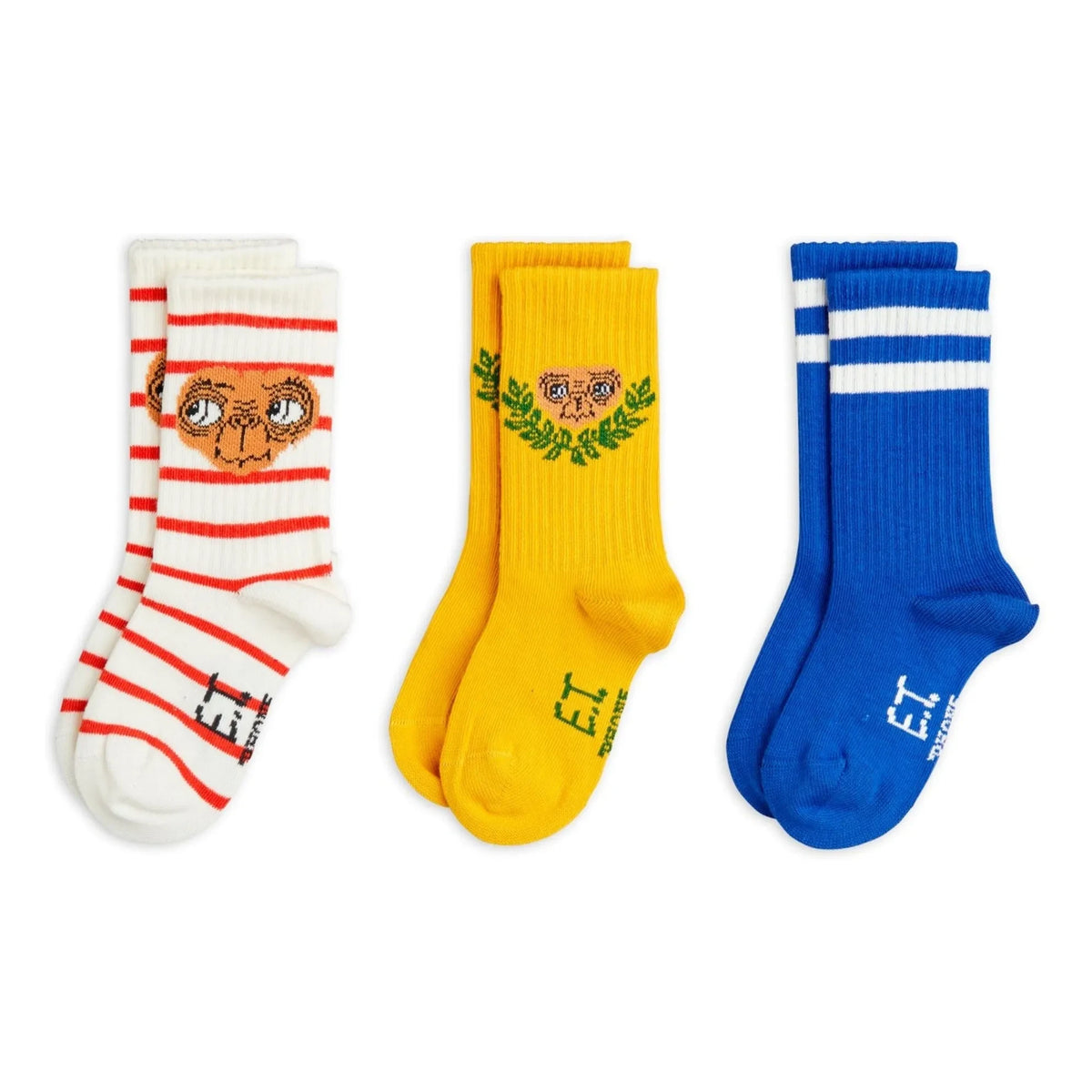 Mini Rodini - 3 Pair E.T. Socks Set Made from Organic Cotton | White