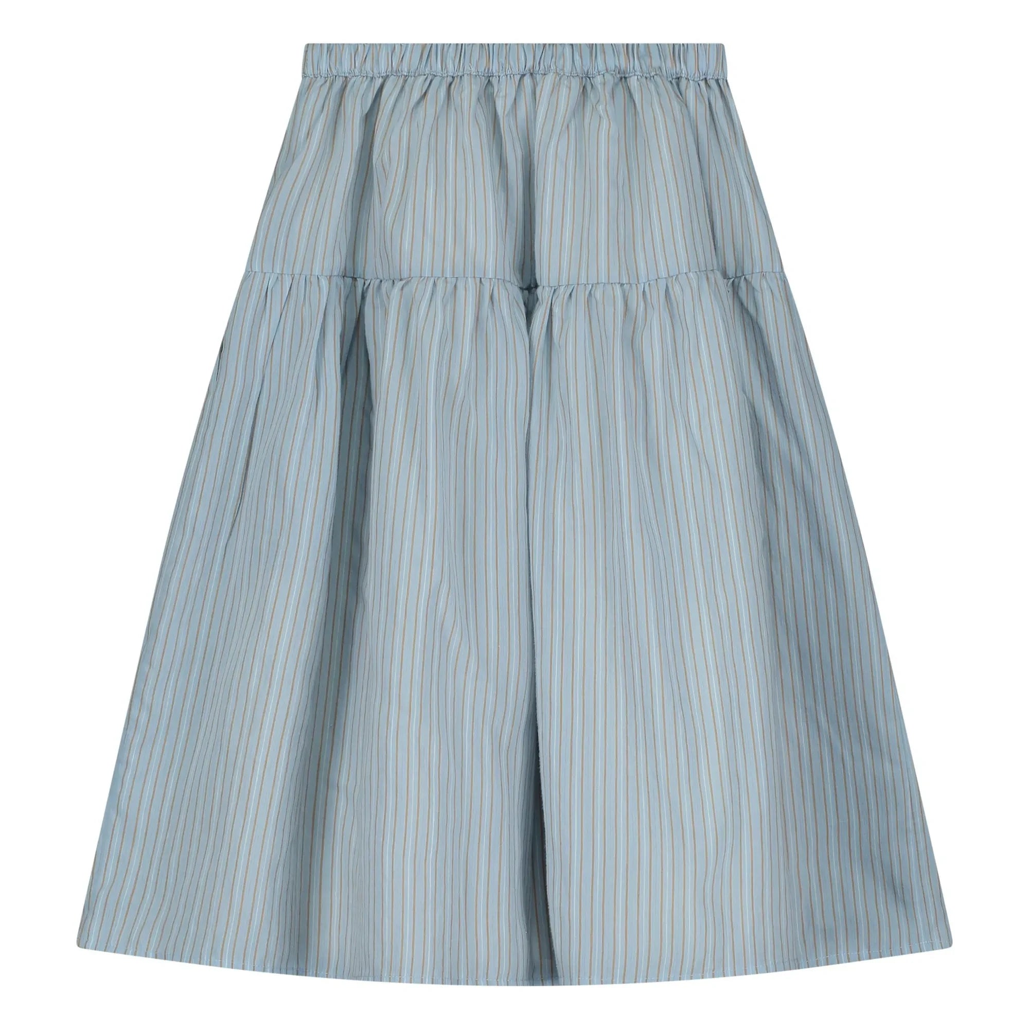 Tangerine - Striped midi skirt | Light blue