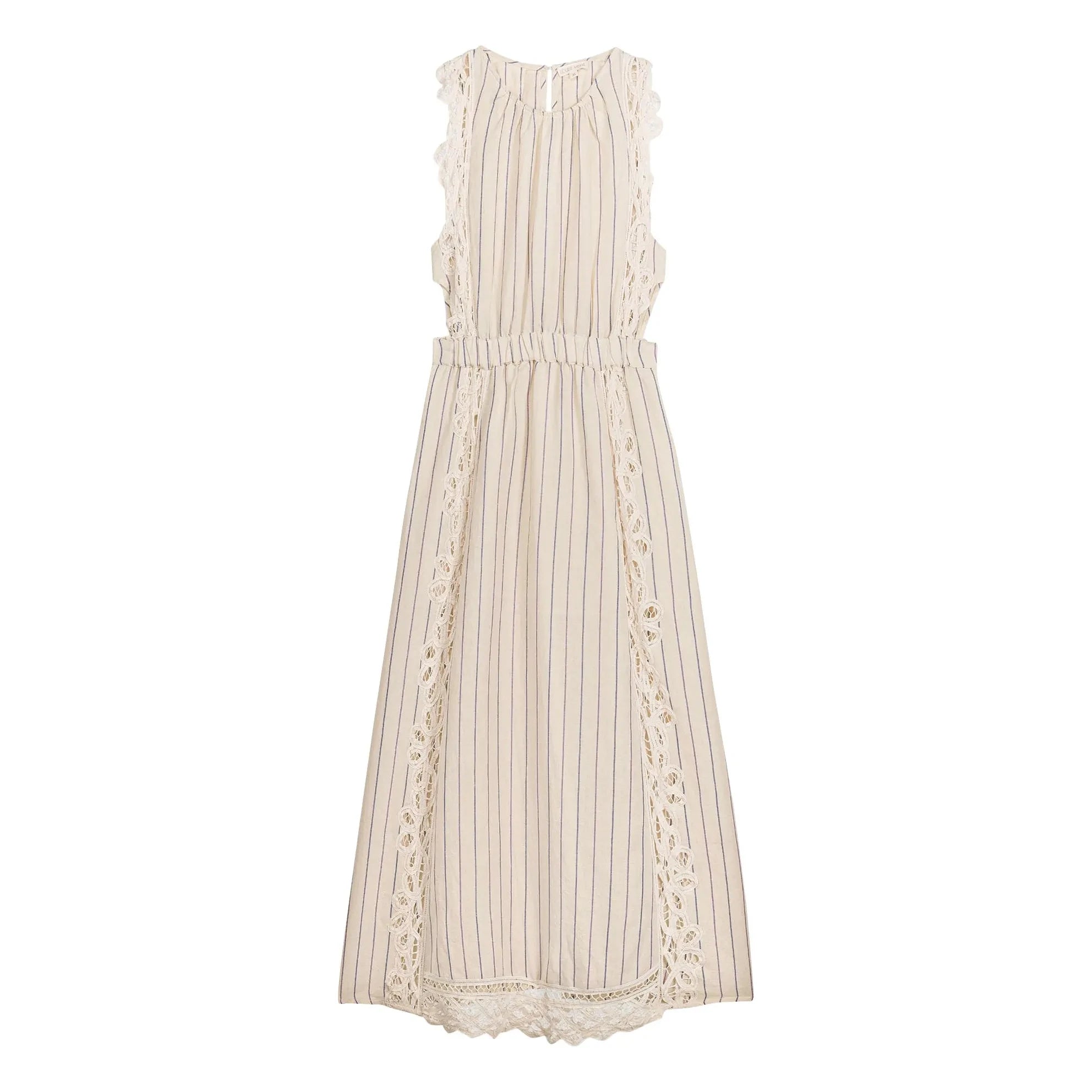 Louise Misha - Ariane Striped Linen and Cotton Dress | Cream